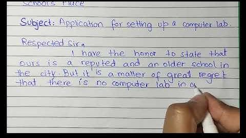 Application to the principal for setting up a computer lab