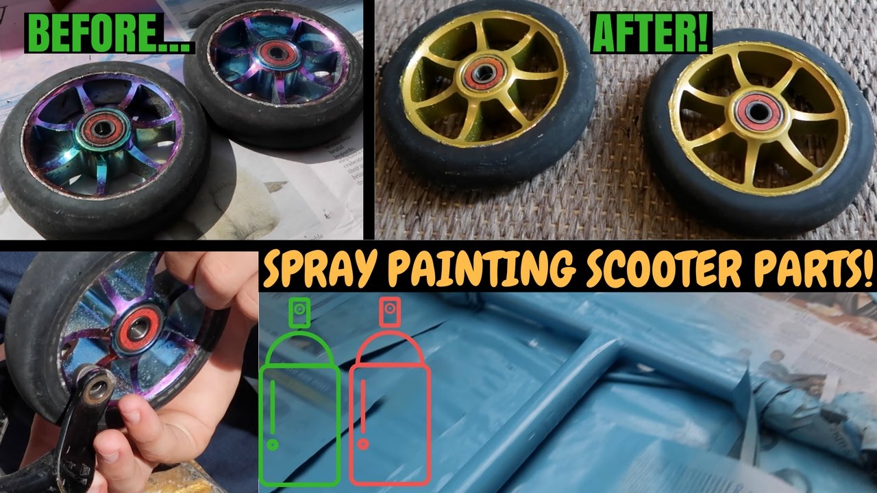 SPRAY PAINTING SCOOTER PARTS!! YouTube