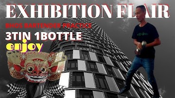 3tin1bottle exhibition flair practice. flair bartender tutorial
