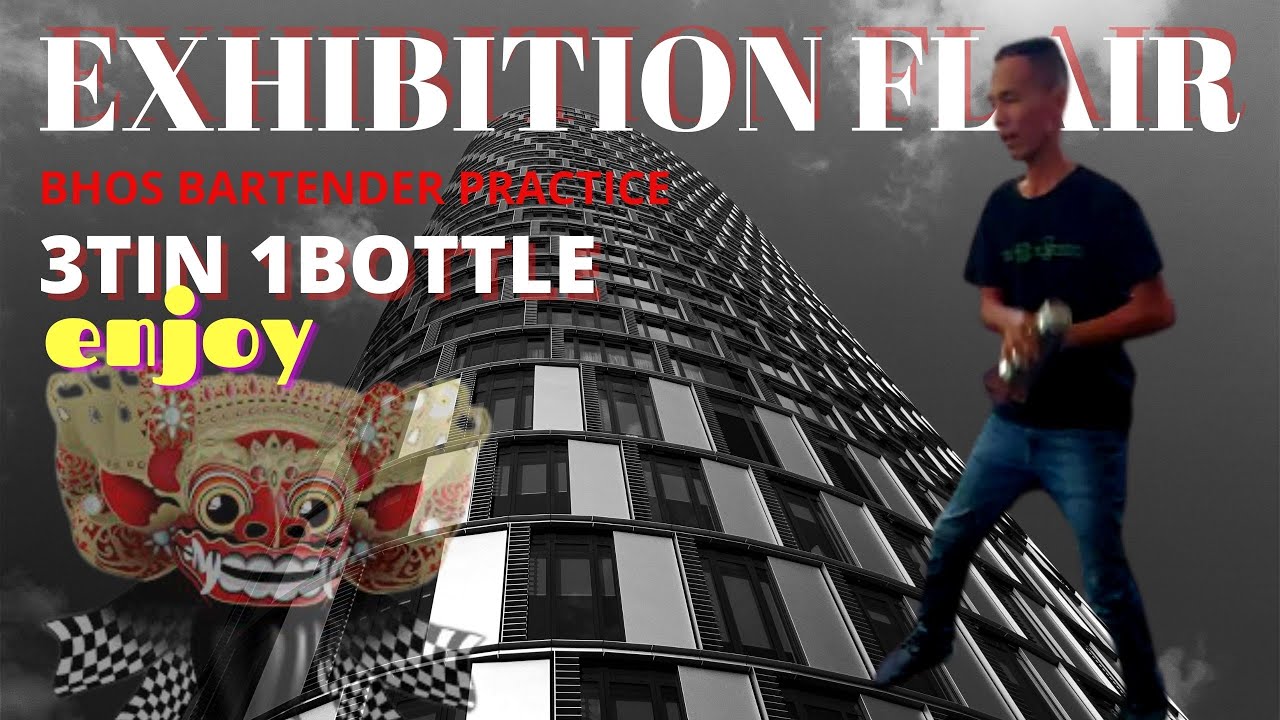 3tin1bottle exhibition flair practice. flair bartender tutorial