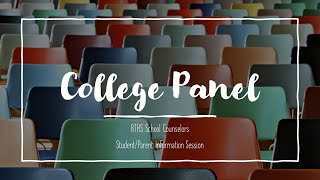 Full October 2020 Parent Night - BTHS College Panel Guide