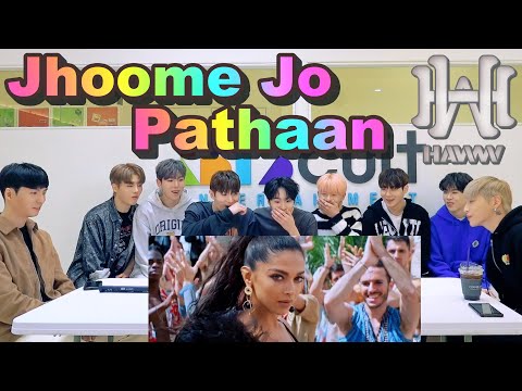 The reaction of a freshly debuted KPOP Idol watching a Hot MV in India🔥Jhoome Jo Pathaan 