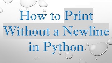 How to Print Without a Newline in Python