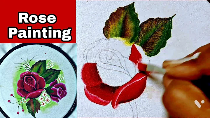 Class - 10 How To Paint Red Rose In Acrylic | Fabric painting on clothes | #rosepainting