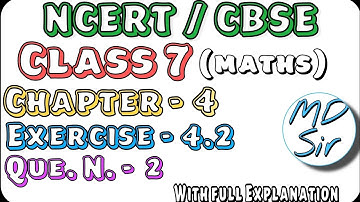 Simple Equations | Class 7 Maths | Exercise 4.2 Question 2 | Chapter 4 | NCERT, CBSE | Md Sir