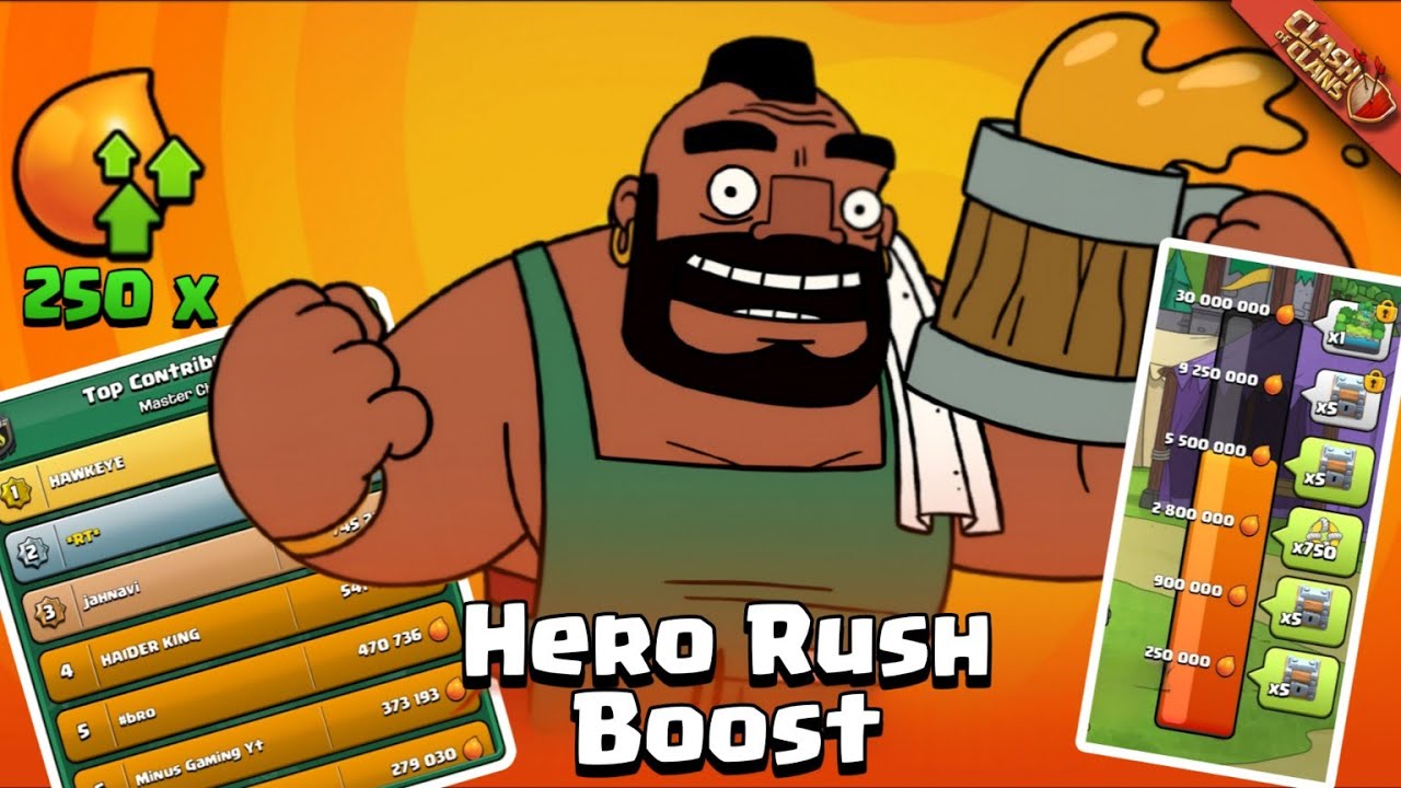 Hero Rush Boost Event ⚡| 250x Dark Elixir |  Base Visit, Legend & War Attacks | Clash of Clans