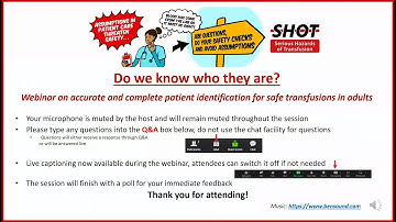 Webinar on accurate complete patient identification for safe transfusions in adults