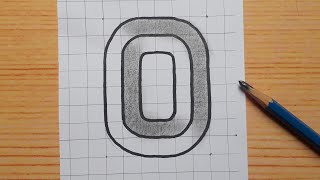 Simple 3d Drawing Letter O /How To Draw Capital Alphabet Easy For Beginners #shorts