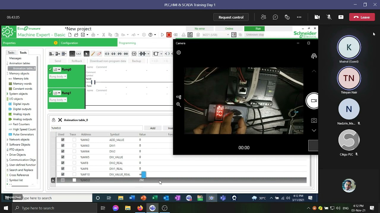 Scheneider Training using Microsoft Teams Online , under SBL_Khas, 20 second video training.