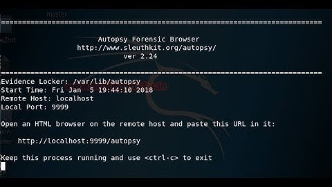 How to use autopsy in kali linux?
