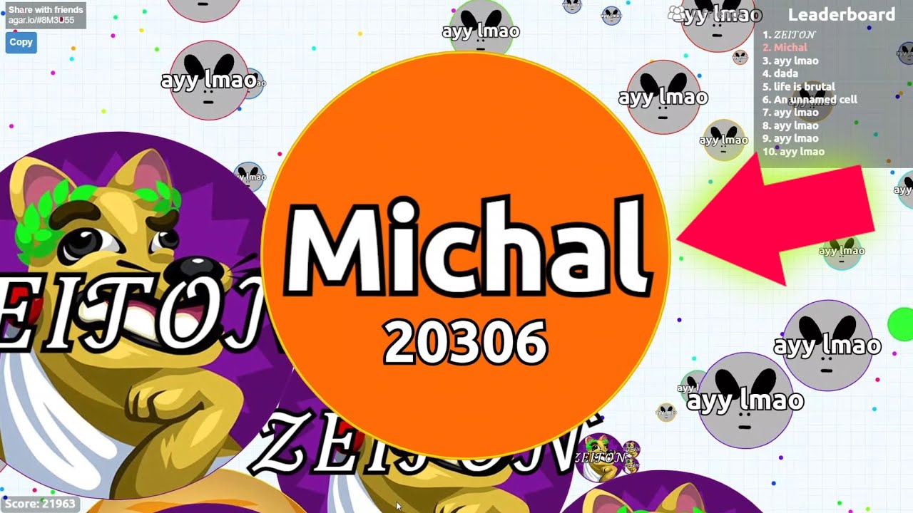 Agar.io — Борьба с токсичными ботами в режиме вечеринки!