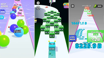 Jelly Run 2048 vs Ball Run 2048 vs Number Run Race 3 in one Gameplay | Run & Merge #13