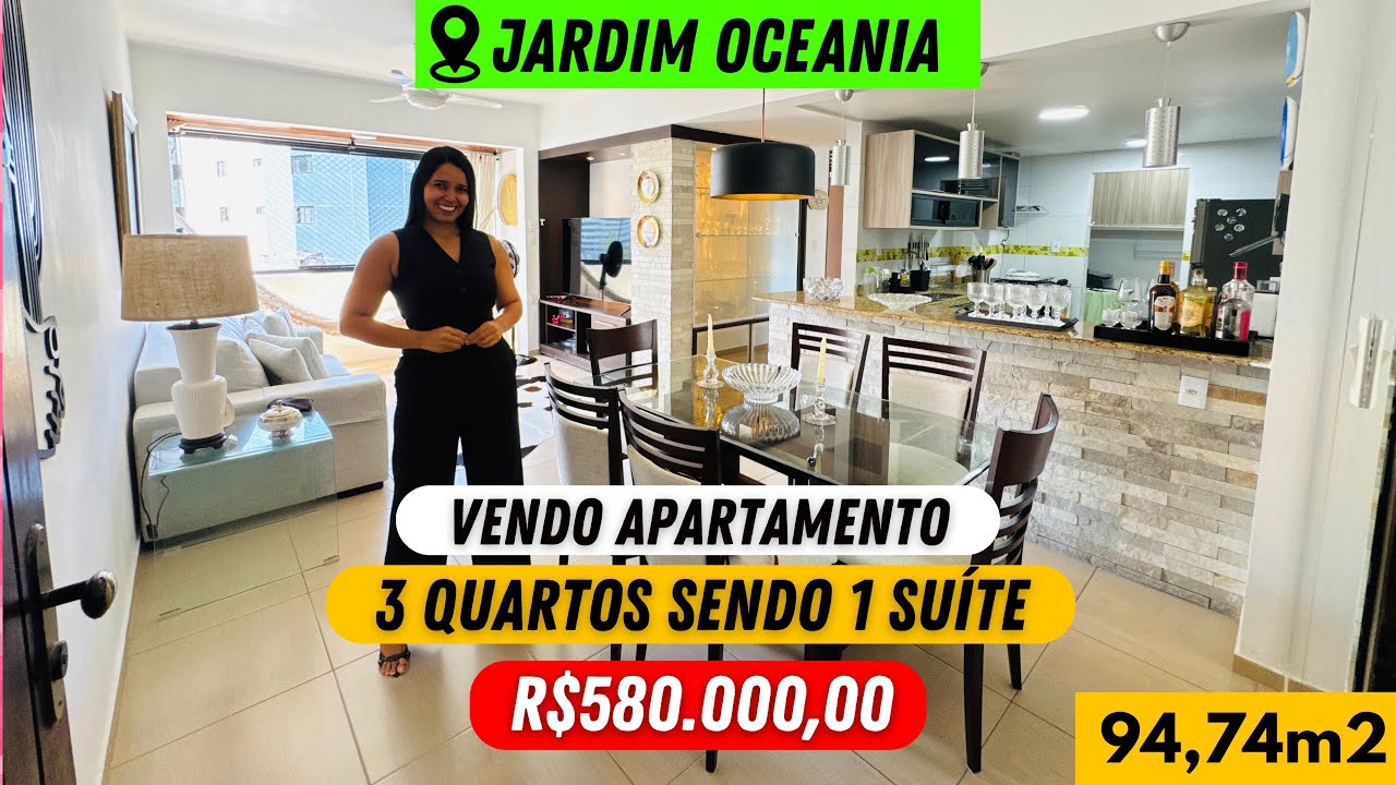 VENDO LINDO APARTAMENTO DE 3 QUARTOS NO BAIRRO JARDIM OCEANIA EM JOÃO PESSOA-PB | Apto Com 94,74m2 