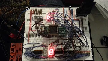 2x7 segment display controled by dip switch - 8051