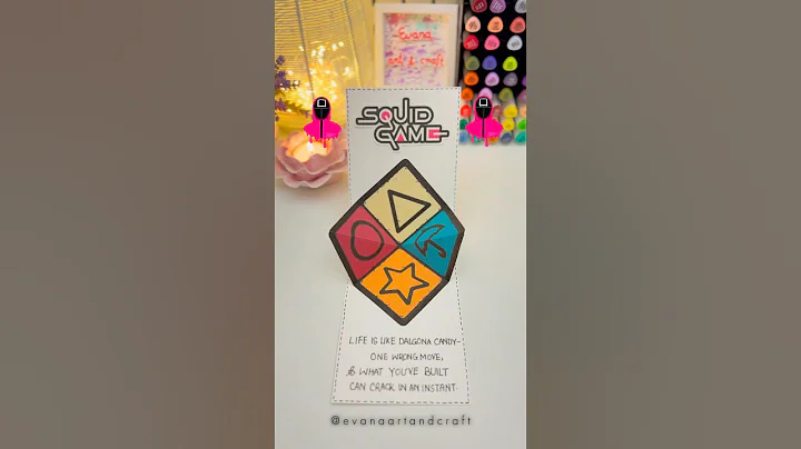 Squid Game 3🦑 DIY Dalgona Candy Pop Up Invitation Card Tutorial