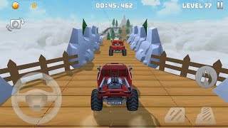 Mountain Climb Stunt 3D - Huge Red Monster Truck Driving - Levels 77 - 83 Completed Android Gameplay