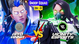 Squad Clashes Day - 34 | Div - IV | Aiyo Anna vs Vicinity eSports | Valorant Live | Snoop Squad