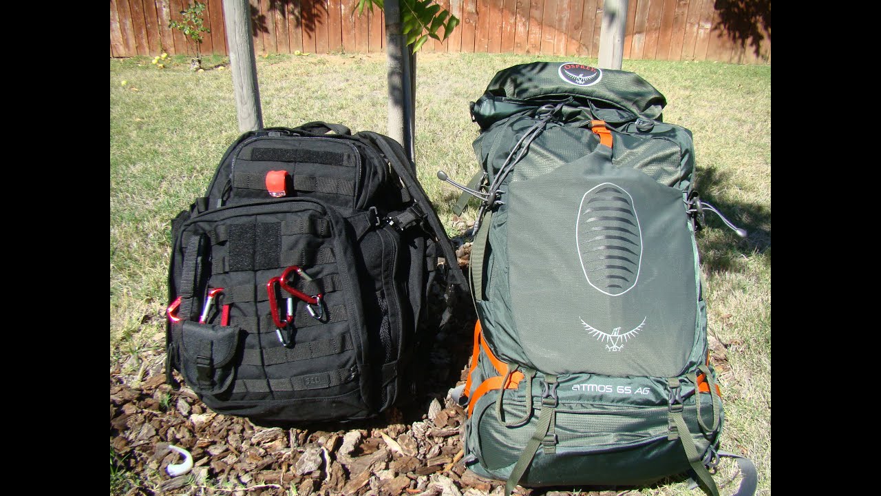 Bug Out Bag And A Bad Back - How I Found A Pack I Can Use - 5.11 vs. Osprey - YouTube