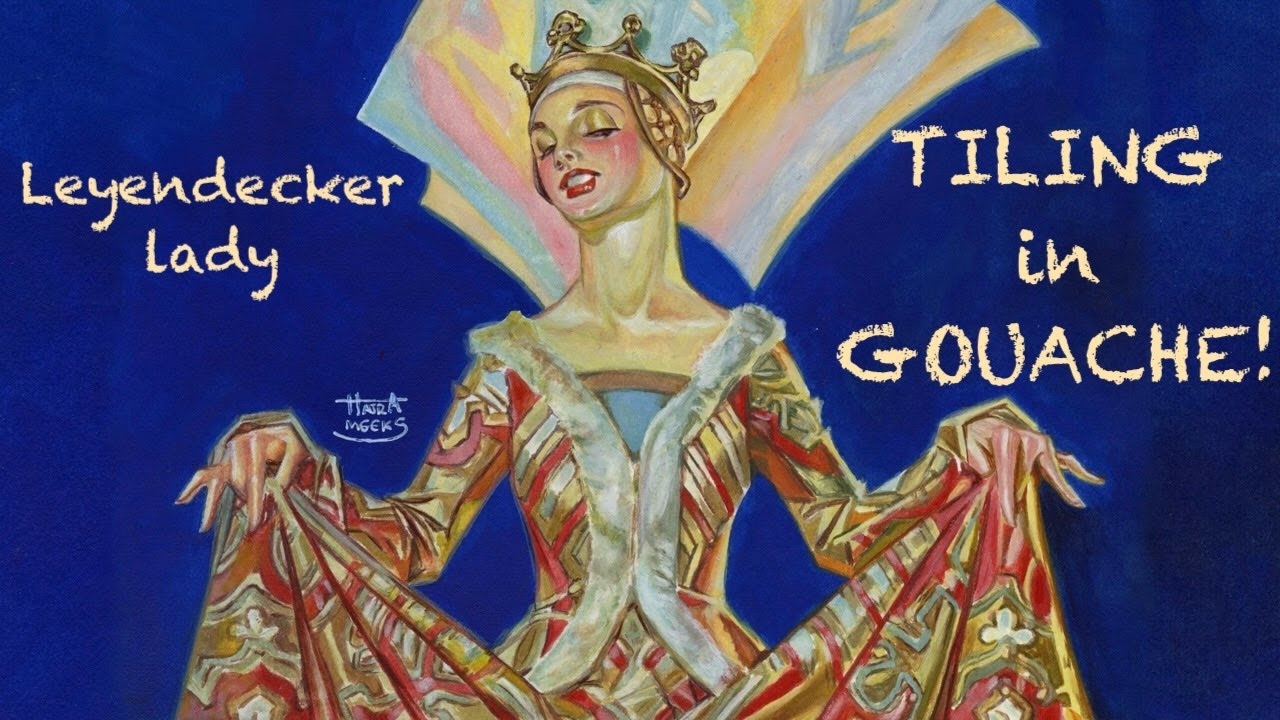 Leyendecker Lady: Tiling in Gouache