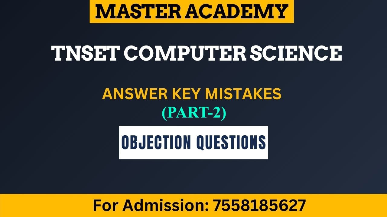 #TNSET Computer Science Answer Key Mistakes(Part-2) | Last date for ...