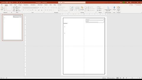 Setting Up a Basic Worksheet In PowerPoint