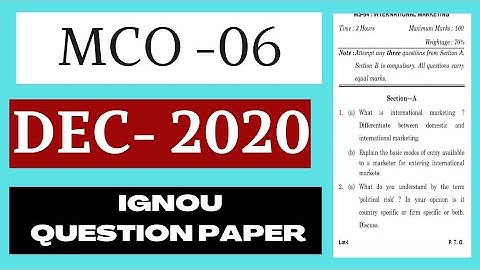 MCO-06 DECEMBER-2020 QUESTION PAPER IGNOU