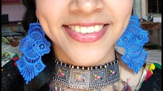 DIY Eid Gift Ideas | DIY Lace Earrings, 1 minute Crafts, Handmade Jewelry, Best out of Waste Recycle