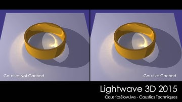 Lightwave 3D: Caustics comparison between cached and non-cached Caustics