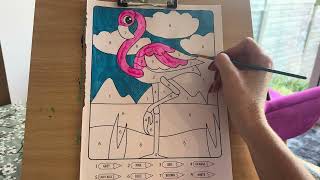 Satisfying video 2 x speed | 🦩 flamingo! #calmingcontent #arttimelapse #flamingo