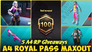 5 RP A4 Giveaways | New BGMI Royal Pass A4 Maxout | A4 RP MaxingOut BGMI