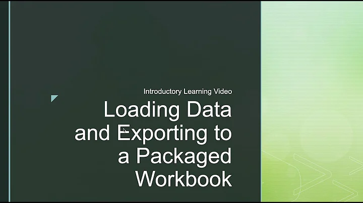 Tableau: Loading Data and Exporting Packaged Workbook