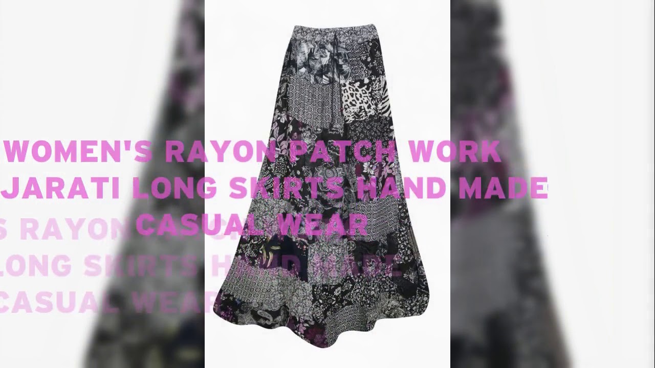 Women's Rayon Patch Work Maxi Long Skirts YouTube