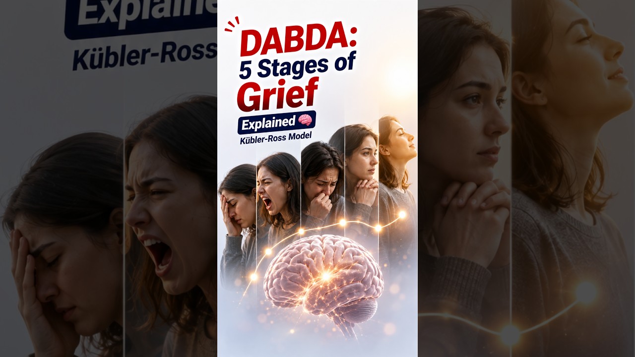 DABDA: 5 Stages of Grief Explained 🧠 | Kübler-Ross Model (3D Animation) #shorts