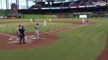 CHC@MIA: Soler plates Bryant on a fielder