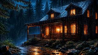 Rainy Forest Cabin Retreat | Cozy Glow to Calm Your Mind | 24/7 Deep Sleep & Insomnia Relief