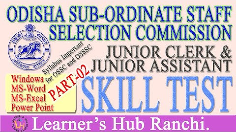 OSSSC JUNIOR CLERK & JUNIOR ASSISTANT COMPUTER SKILL TEST SET PDF AND ITS SOLUTION (Part-02)
