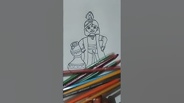 ✨Krishna🥰Janmashtmi Drawing #krishna #janmashtami #ytshorts #shorts #trending #video #art #artist