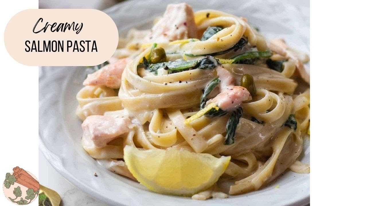 My Family Begs for This! 😍 Creamy Salmon Spinach Pasta 🍝 - YouTube