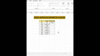 EXCEL BARCODE GENERATE IN EXCEL #excel#trending #tricks # #knowledge#education #excelformula #trend