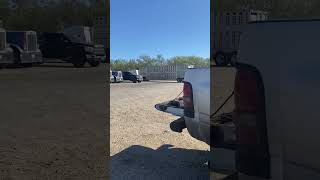 Peterbilt 379 with cattle hauler leaving yard #peterbilt #bigrig #subscribe