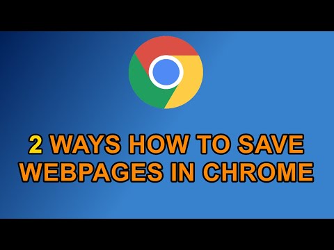 Video: Cum salvez o singură pagină în Google Chrome?