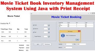 Movie Ticket Book Inventory Management  System Using Java with Print Receipt screenshot 4