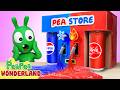 Pea peas icefire soda ice cream machine challenge  pea pea wonderland  kids cartoon
