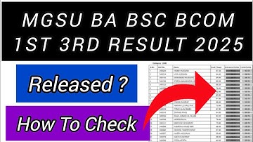 MGSU BA BSC BCOM Result 2025 | How To Check MGSU 1st 3rd Result 2025