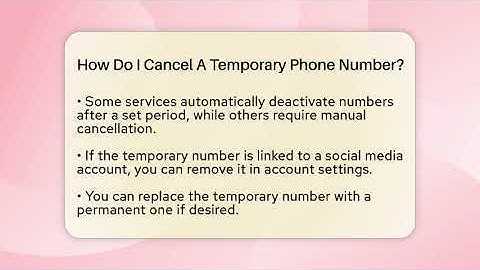 How Do I Cancel A Temporary Phone Number? - Everyday-Networking