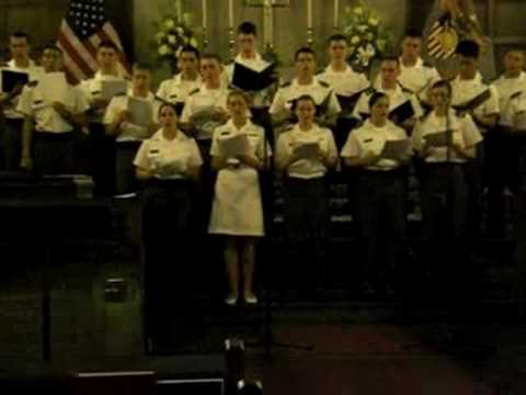 Cadets and one lovely midshipman rehearse "Firm Foundation" Sunday, September 14, 2008.