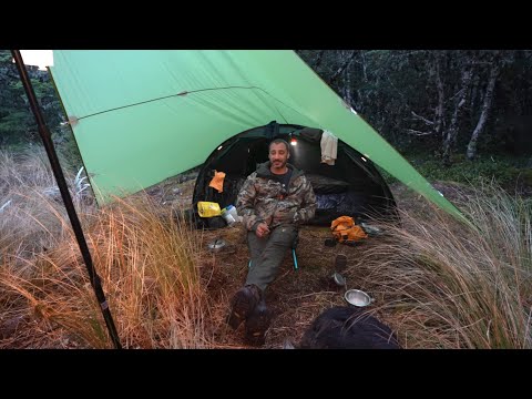 Köpeğimle Bir Dağda Yağmurda Çadır ve Tente Kampı