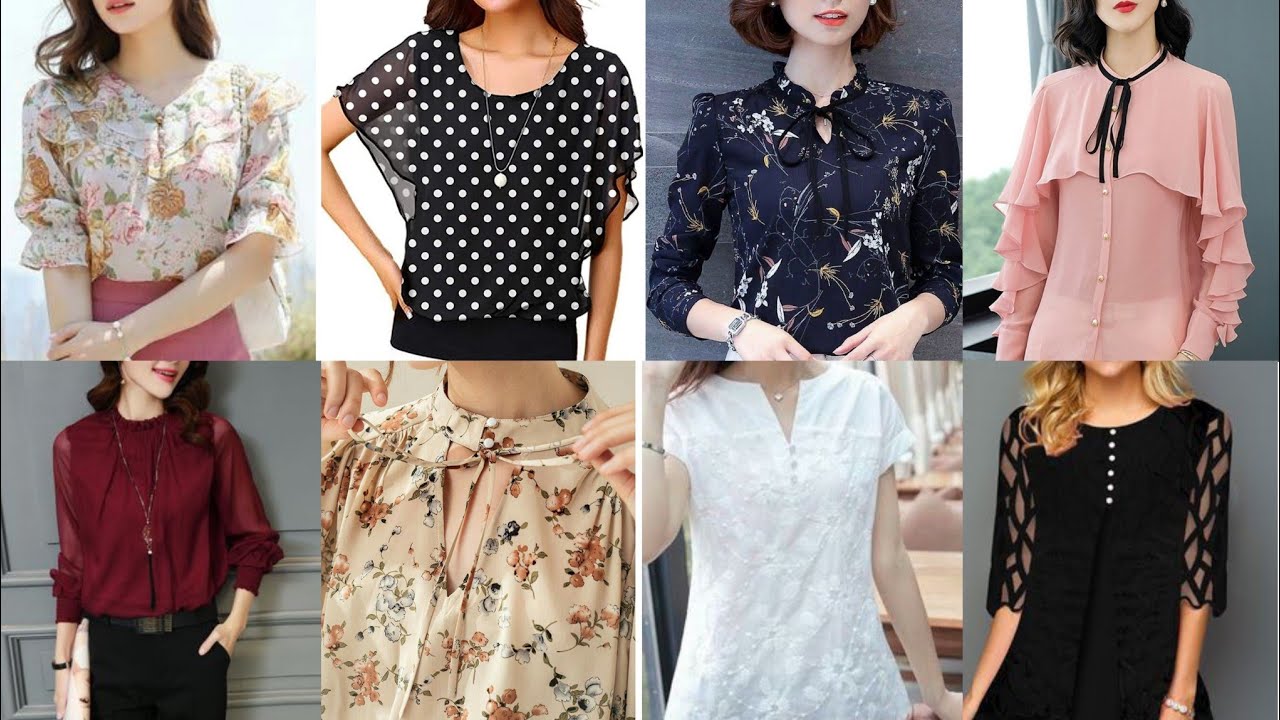 casual wear chiffon blouse and top styles/gingham blouse and top YouTube