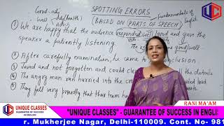Spotting Errors (Parts of Speech Based) in English Grammar | Error Detection | English By Rani Mam screenshot 5