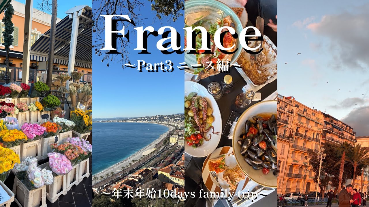 【France】Part3 ニース市内編コートダジュール｜サレヤ広場｜朝市｜城跡公園｜ムール貝｜夕陽